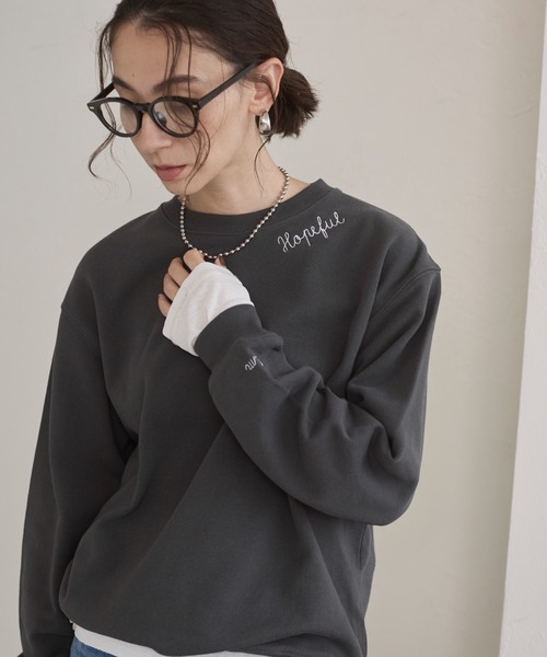 ANGIE（アンジー）の「刺繍 ロゴ スウェット /トレーナー（スウェット