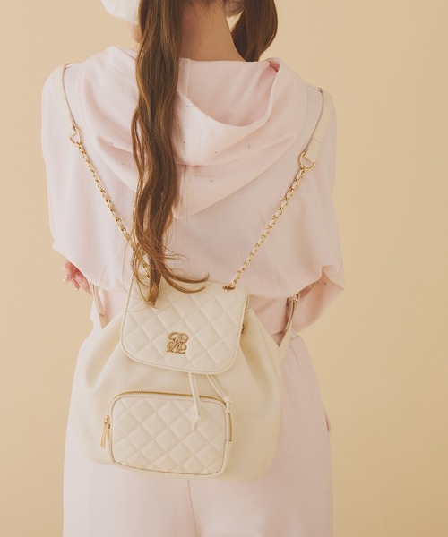 one after another NICE CLAUP（ワンアフターアナザーナイスクラップ）の「キルティングミニリュック（バックパック/リュック・レディース・ブラック/アイボリー/サックスブルー・FREE）」の2枚目の写真