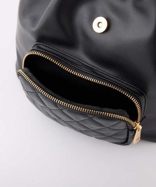 one after another NICE CLAUP（ワンアフターアナザーナイスクラップ）の「キルティングミニリュック（バックパック/リュック・レディース・ブラック/アイボリー/サックスブルー・FREE）」の9枚目の写真