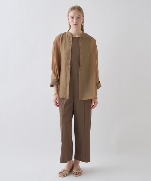 cloenc（クロエンス）の「【手洗い可】ワイドカフスシアーシャツ（シャツ/ブラウス・レディース・ブラック/カーキ/ライトベージュ・02）」の20枚目の写真