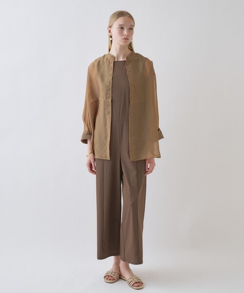 cloenc（クロエンス）の「【手洗い可】ワイドカフスシアーシャツ（シャツ/ブラウス・レディース・ブラック/カーキ/ライトベージュ・02）」の21枚目の写真