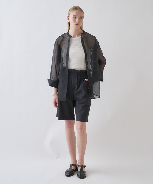 cloenc（クロエンス）の「【手洗い可】ワイドカフスシアーシャツ（シャツ/ブラウス・レディース・ブラック/カーキ/ライトベージュ・02）」の6枚目の写真