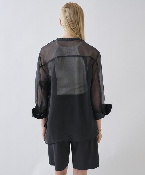 cloenc（クロエンス）の「【手洗い可】ワイドカフスシアーシャツ（シャツ/ブラウス・レディース・ブラック/カーキ/ライトベージュ・02）」の10枚目の写真