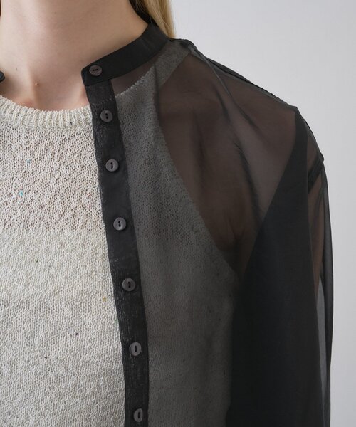 cloenc（クロエンス）の「【手洗い可】ワイドカフスシアーシャツ（シャツ/ブラウス・レディース・ブラック/カーキ/ライトベージュ・02）」の11枚目の写真