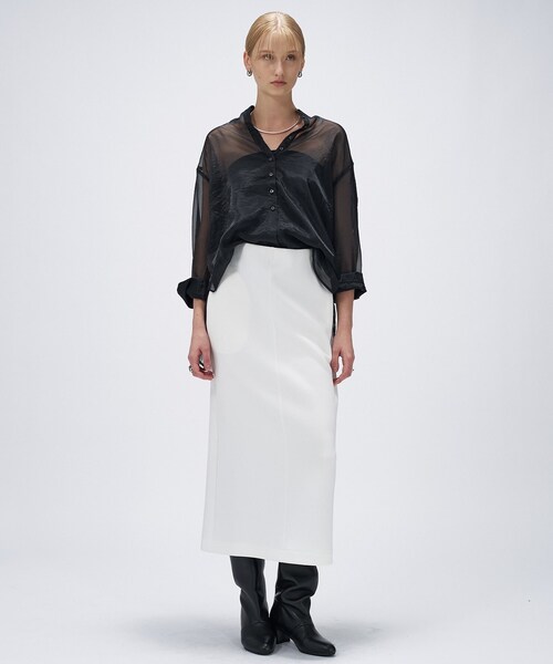 cloenc（クロエンス）の「【手洗い可】ワイドカフスシアーシャツ（シャツ/ブラウス・レディース・ブラック/カーキ/ライトベージュ・02）」の12枚目の写真