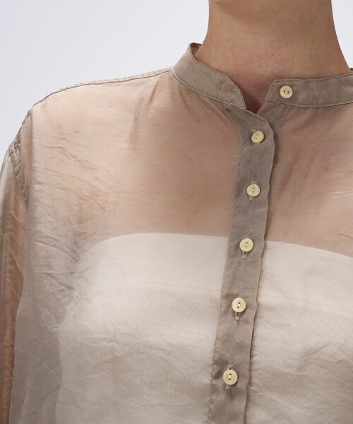 cloenc（クロエンス）の「【手洗い可】ワイドカフスシアーシャツ（シャツ/ブラウス・レディース・ブラック/カーキ/ライトベージュ・02）」の16枚目の写真