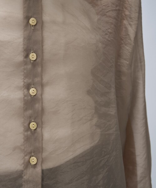 cloenc（クロエンス）の「【手洗い可】ワイドカフスシアーシャツ（シャツ/ブラウス・レディース・ブラック/カーキ/ライトベージュ・02）」の19枚目の写真