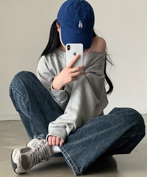 E8756-29◾️ディースクエアード カットオフショルダースウェット オフショルダーカットオフスウェットトップス（スウェット