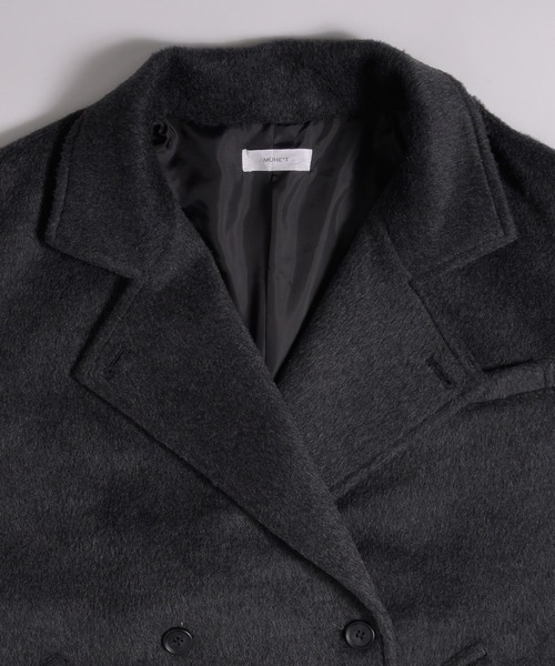 MUHET シャギーハーフコート / shaggy half coat ブラック MUHET（ミュエータ） コート アウター shaggy half coat / シャギー