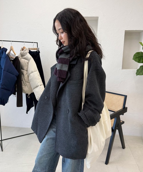 MUHET(ミュエータ)の「shaggy half coat / シャギーハーフコート(その他アウター・レディース・ブラック/ブラウン/ベージュ・LARGE/MEDIUM/SMALL)」の8枚目の写真