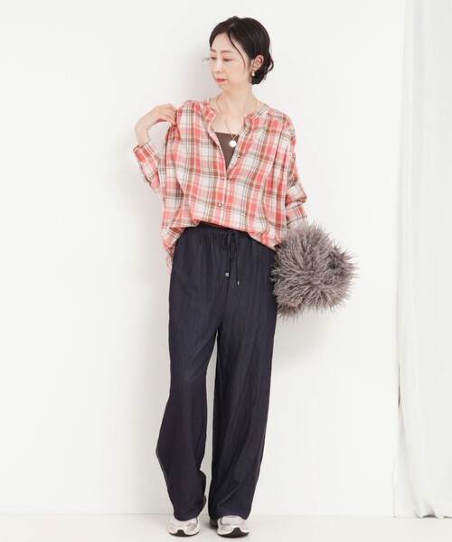 MICO COULIER(ミコクリエ)の「チェックギャザーブラウス(シャツ/ブラウス・レディース・ブラウン系その他/ブルー系その他/レッド系その他・38)」の6枚目の写真