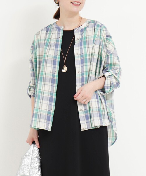 MICO COULIER(ミコクリエ)の「チェックギャザーブラウス(シャツ/ブラウス・レディース・ブラウン系その他/ブルー系その他/レッド系その他・38)」の12枚目の写真