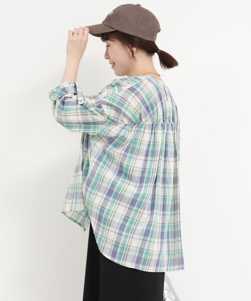 MICO COULIER(ミコクリエ)の「チェックギャザーブラウス(シャツ/ブラウス・レディース・ブラウン系その他/ブルー系その他/レッド系その他・38)」の14枚目の写真