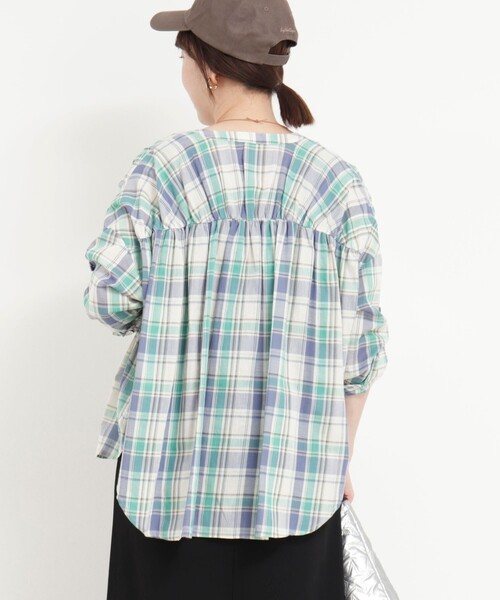 MICO COULIER(ミコクリエ)の「チェックギャザーブラウス(シャツ/ブラウス・レディース・ブラウン系その他/ブルー系その他/レッド系その他・38)」の18枚目の写真