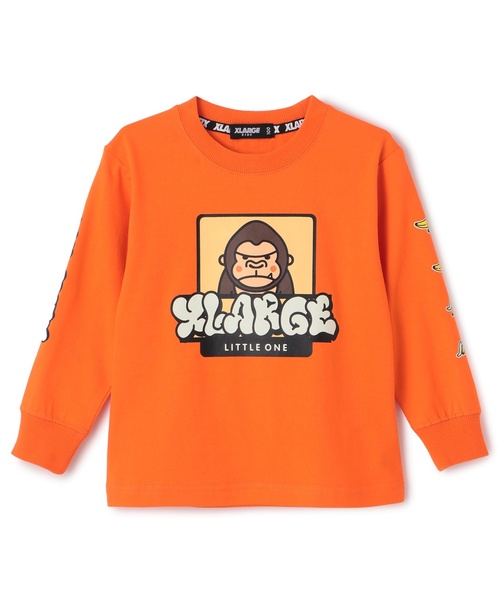 XLARGE KIDS（エクストララージキッズ）の「ファニーゴリラ&グラフィティ蓄光プリント長袖Tシャツ（Tシャツ/カットソー・キッズ・トップグレー/オレンジ/グリーン・110cm/120cm/130cm/140cm/100cm/80ｃｍ/90cm）」の3枚目の写真
