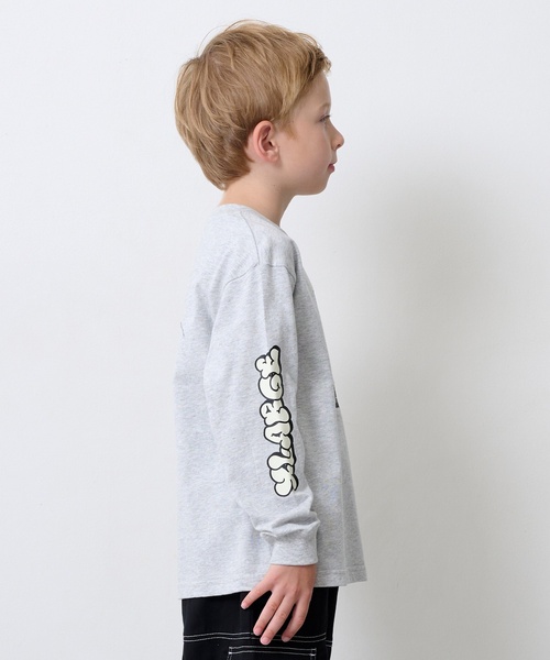 XLARGE KIDS（エクストララージキッズ）の「ファニーゴリラ&グラフィティ蓄光プリント長袖Tシャツ（Tシャツ/カットソー・キッズ・トップグレー/オレンジ/グリーン・110cm/120cm/130cm/140cm/100cm/80ｃｍ/90cm）」の6枚目の写真