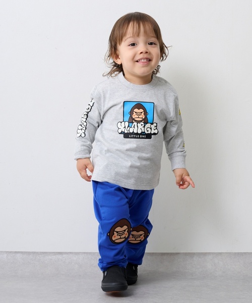 XLARGE KIDS（エクストララージキッズ）の「ファニーゴリラ&グラフィティ蓄光プリント長袖Tシャツ（Tシャツ/カットソー・キッズ・トップグレー/オレンジ/グリーン・110cm/120cm/130cm/140cm/100cm/80ｃｍ/90cm）」の8枚目の写真