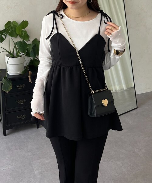 prose verse（プロズヴェール）の「袖シアードットリブロンＴ（Tシャツ/カットソー・レディース・オフホワイト/ブラック・LARGE/MEDIUM）」の4枚目の写真