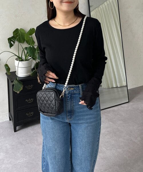 prose verse（プロズヴェール）の「袖シアードットリブロンＴ（Tシャツ/カットソー・レディース・オフホワイト/ブラック・LARGE/MEDIUM）」の17枚目の写真