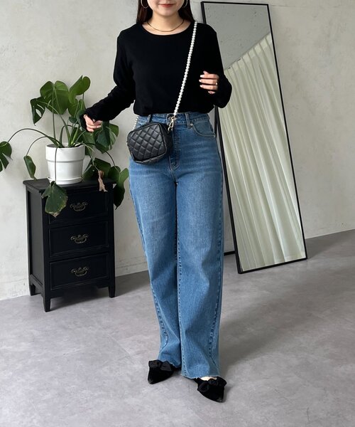 prose verse（プロズヴェール）の「袖シアードットリブロンＴ（Tシャツ/カットソー・レディース・オフホワイト/ブラック・LARGE/MEDIUM）」の9枚目の写真