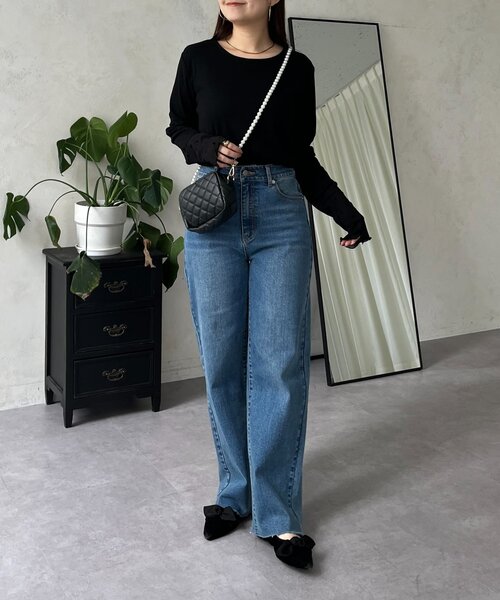 prose verse（プロズヴェール）の「袖シアードットリブロンＴ（Tシャツ/カットソー・レディース・オフホワイト/ブラック・LARGE/MEDIUM）」の10枚目の写真