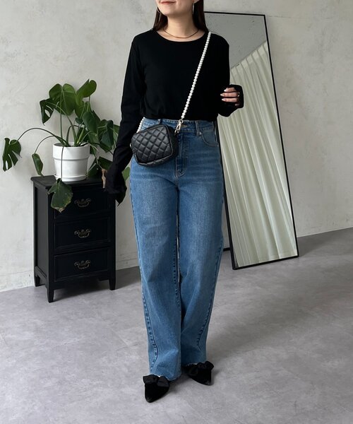 prose verse（プロズヴェール）の「袖シアードットリブロンＴ（Tシャツ/カットソー・レディース・オフホワイト/ブラック・LARGE/MEDIUM）」の12枚目の写真