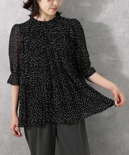 Bleu Bleuet(ブルーブルーエ)の「【ZOZO限定】2WAYハーフスリーブブラウス(シャツ/ブラウス・レディース・ドット/オフホワイト・FREE)」の22枚目の写真