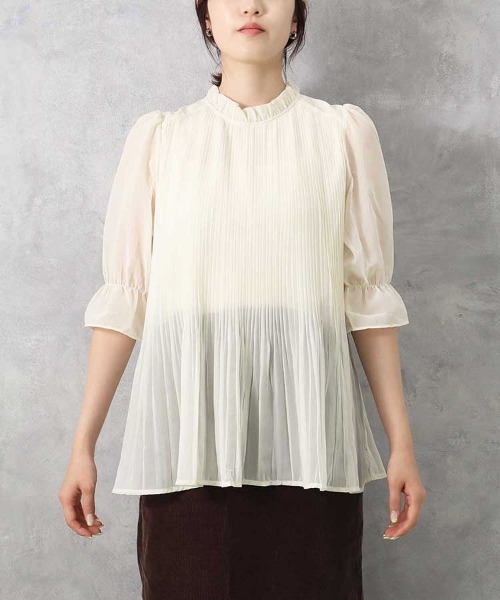 Bleu Bleuet(ブルーブルーエ)の「【ZOZO限定】2WAYハーフスリーブブラウス(シャツ/ブラウス・レディース・ドット/オフホワイト・FREE)」の18枚目の写真