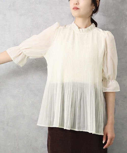Bleu Bleuet(ブルーブルーエ)の「【ZOZO限定】2WAYハーフスリーブブラウス(シャツ/ブラウス・レディース・ドット/オフホワイト・FREE)」の20枚目の写真