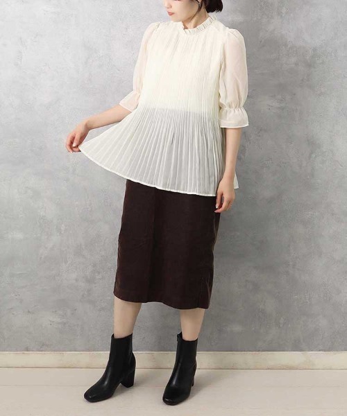 Bleu Bleuet(ブルーブルーエ)の「【ZOZO限定】2WAYハーフスリーブブラウス(シャツ/ブラウス・レディース・ドット/オフホワイト・FREE)」の12枚目の写真