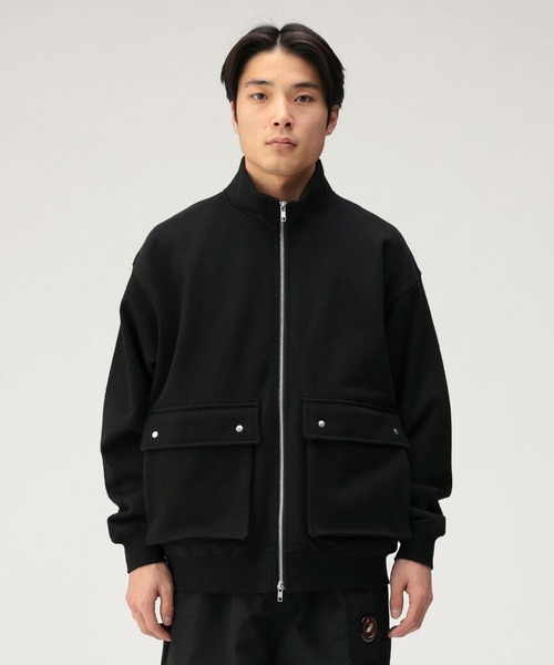 BEAMS T(ビームスティー)の「Front Poket Standzip Blouson フロントポケット スタンドジップ ブルゾン(スウェット・メンズ・ブラック/ライトグレー・M/L/XL/S)」の3枚目の写真