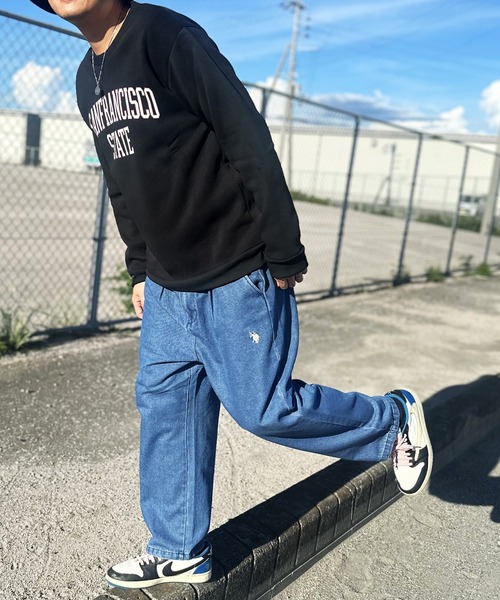 U.S. POLO ASSN.(ユーエスポロアッスン)の「U.S. POLO ASSN. /ユーエスポロアッスン ワンポイント ロゴ 刺繍 デニム & ツイル バルーン ワイドパンツ(デニムパンツ・メンズ・ブラック/ベージュ/ブルー/カーキ/サックスブルー/ケミカルウォッシュ/ブラック系・LL/M/L)」の16枚目の写真