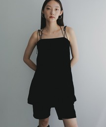 ベロアキャミソールセットアップドレス セットアップ ベロアキャミソール＆ワイドパンツ レディース