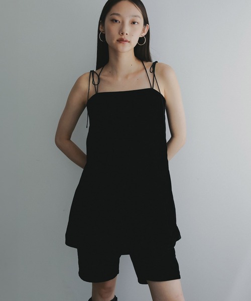 EFOLE(エフォル)の「Velour Camis Set-Up/ベロアキャミセットアップ(キャミソール・レディース・ブラック・FREE)」の1枚目の写真