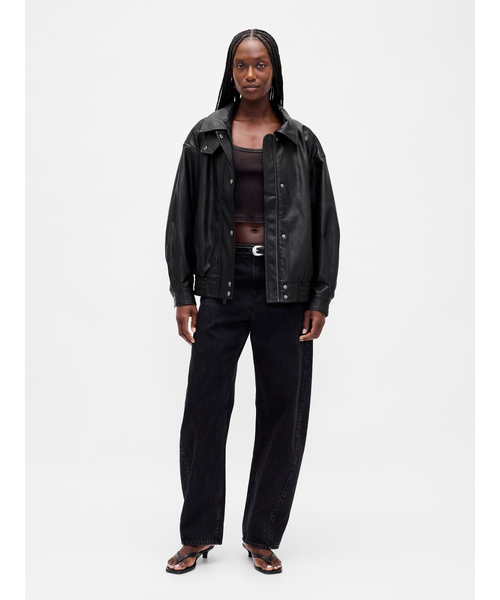 セール】オーバーサイズ ヴィーガンレザージャケット（その他