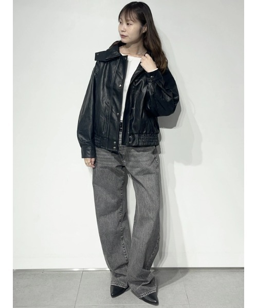 定価23万 24AW準新作・極美品 ヴィーガンレザー オーバーサイズジャケット セール】オーバーサイズ ヴィーガンレザージャケット（その他アウター