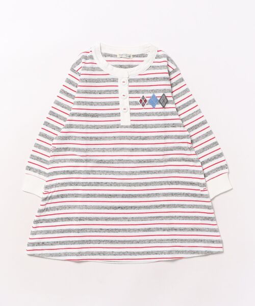 RAGMART（ラグマート）の「二双天竺ラガーワンピース（ワンピース・キッズ・ブルー/オフホワイト・90cm/95cm/80ｃｍ）」の2枚目の写真