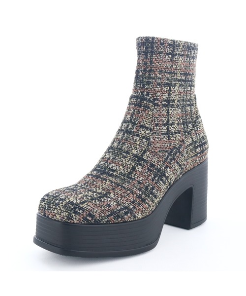 あしながおじさん（アシナガオジサン）の「厚底レトロブーツ　1310275（ブーツ・レディース・ブラック/マルチ・22.5cm/23cm/23.5cm/24cm/24.5cm）」の4枚目の写真