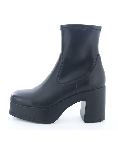 あしながおじさん（アシナガオジサン）の「厚底レトロブーツ　1310275（ブーツ・レディース・ブラック/マルチ・22.5cm/23cm/23.5cm/24cm/24.5cm）」の6枚目の写真