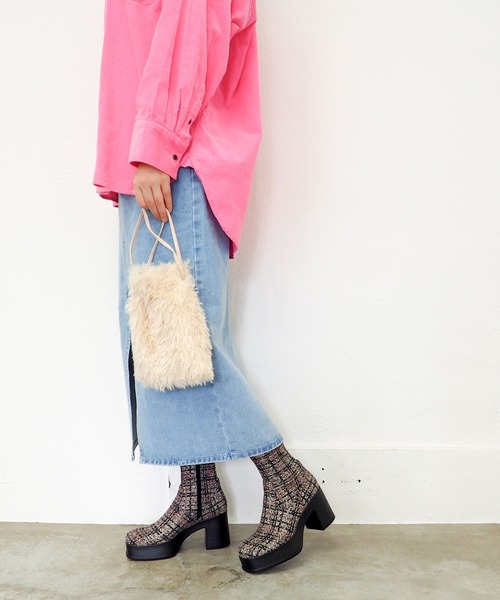 あしながおじさん（アシナガオジサン）の「厚底レトロブーツ　1310275（ブーツ・レディース・ブラック/マルチ・22.5cm/23cm/23.5cm/24cm/24.5cm）」の21枚目の写真