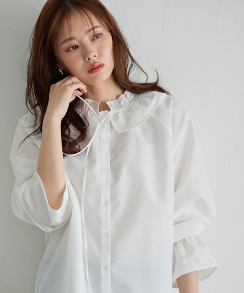 セール】フリルカラーキャンディスリーブブラウス（シャツ/ブラウス