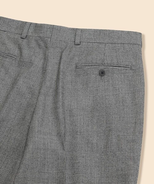BROOKS BROTHERS（ブルックスブラザーズ）の「ウール　サキソニー　グレンチェック　プレーンフロント　トラウザーズ　Classic（スラックス・メンズ・ブラック・30inch/31inch/32inch/33inch/34inch/35inch/36inch/37inch/29inch）」の3枚目の写真
