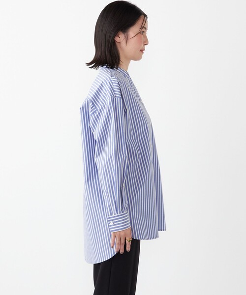 わたし　 セール】SHIPS Colors:〈洗濯機可能〉TC ストライプ スキッパー シャツ