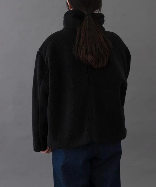 FORK&SPOON（フォークアンドスプーン）の「FORK&SPOON　スタンドカラーボアブルゾン（ブルゾン・レディース・ブラック/ベージュ・1）」の5枚目の写真