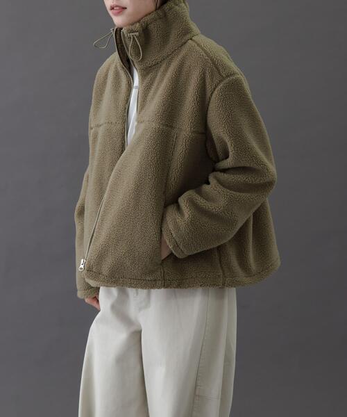 FORK&SPOON（フォークアンドスプーン）の「FORK&SPOON　スタンドカラーボアブルゾン（ブルゾン・レディース・ブラック/ベージュ・1）」の12枚目の写真