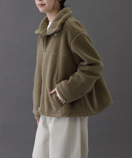 FORK&SPOON（フォークアンドスプーン）の「FORK&SPOON　スタンドカラーボアブルゾン（ブルゾン・レディース・ブラック/ベージュ・1）」の13枚目の写真