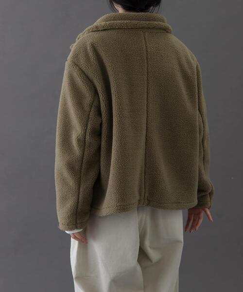 FORK&SPOON（フォークアンドスプーン）の「FORK&SPOON　スタンドカラーボアブルゾン（ブルゾン・レディース・ブラック/ベージュ・1）」の14枚目の写真