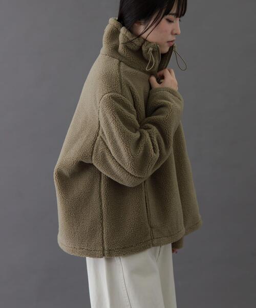 FORK&SPOON（フォークアンドスプーン）の「FORK&SPOON　スタンドカラーボアブルゾン（ブルゾン・レディース・ブラック/ベージュ・1）」の15枚目の写真