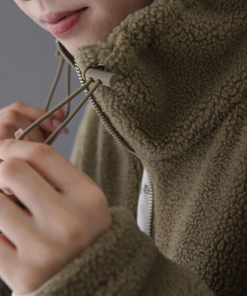 FORK&SPOON（フォークアンドスプーン）の「FORK&SPOON　スタンドカラーボアブルゾン（ブルゾン・レディース・ブラック/ベージュ・1）」の16枚目の写真