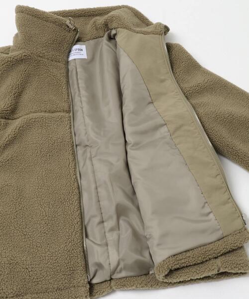 FORK&SPOON（フォークアンドスプーン）の「FORK&SPOON　スタンドカラーボアブルゾン（ブルゾン・レディース・ブラック/ベージュ・1）」の21枚目の写真